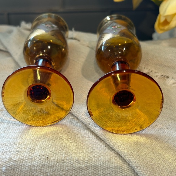 Bohemian cordial art glass,hand painted,set of 2 - Picture 7 of 8